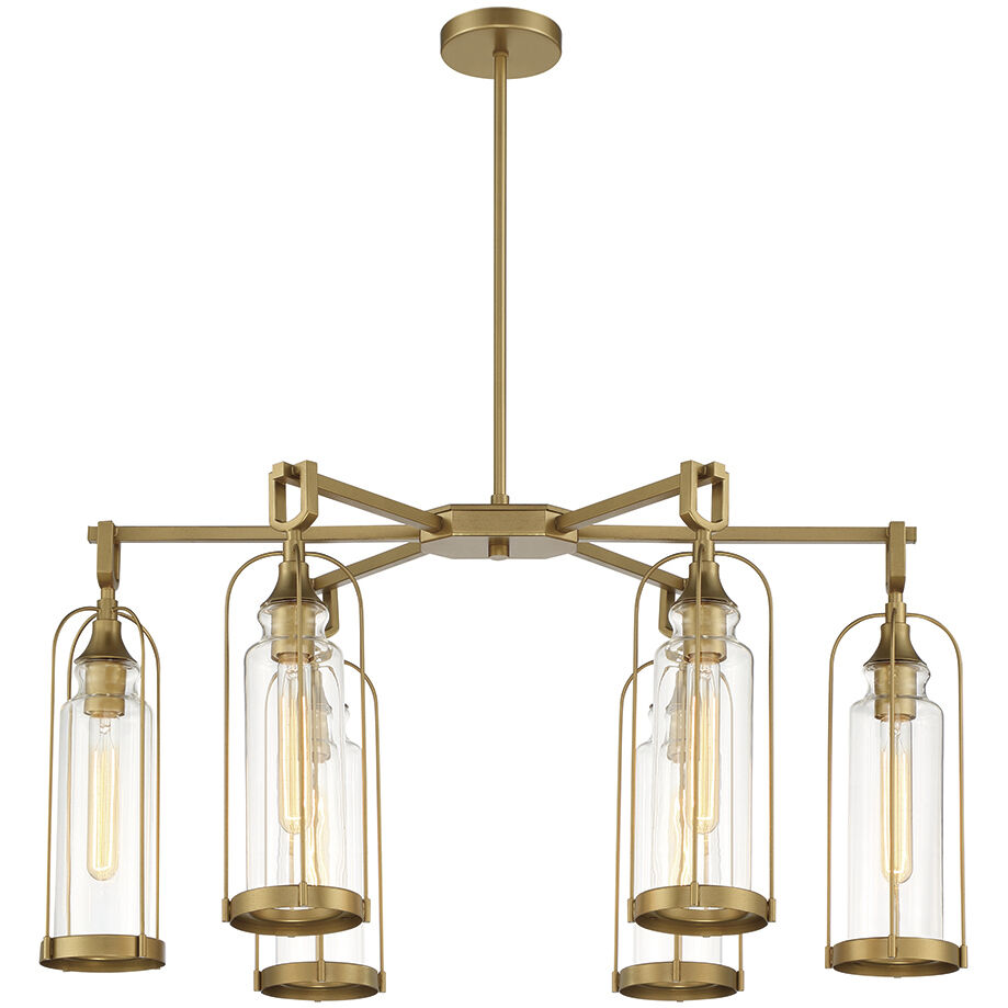 Yasmin 6 Light 20 inch Aged Gold Outdoor Chandelier