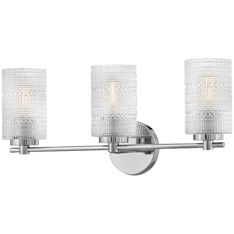 Mabel 3 Light 24.5 inch Chrome Bath Light Wall Light