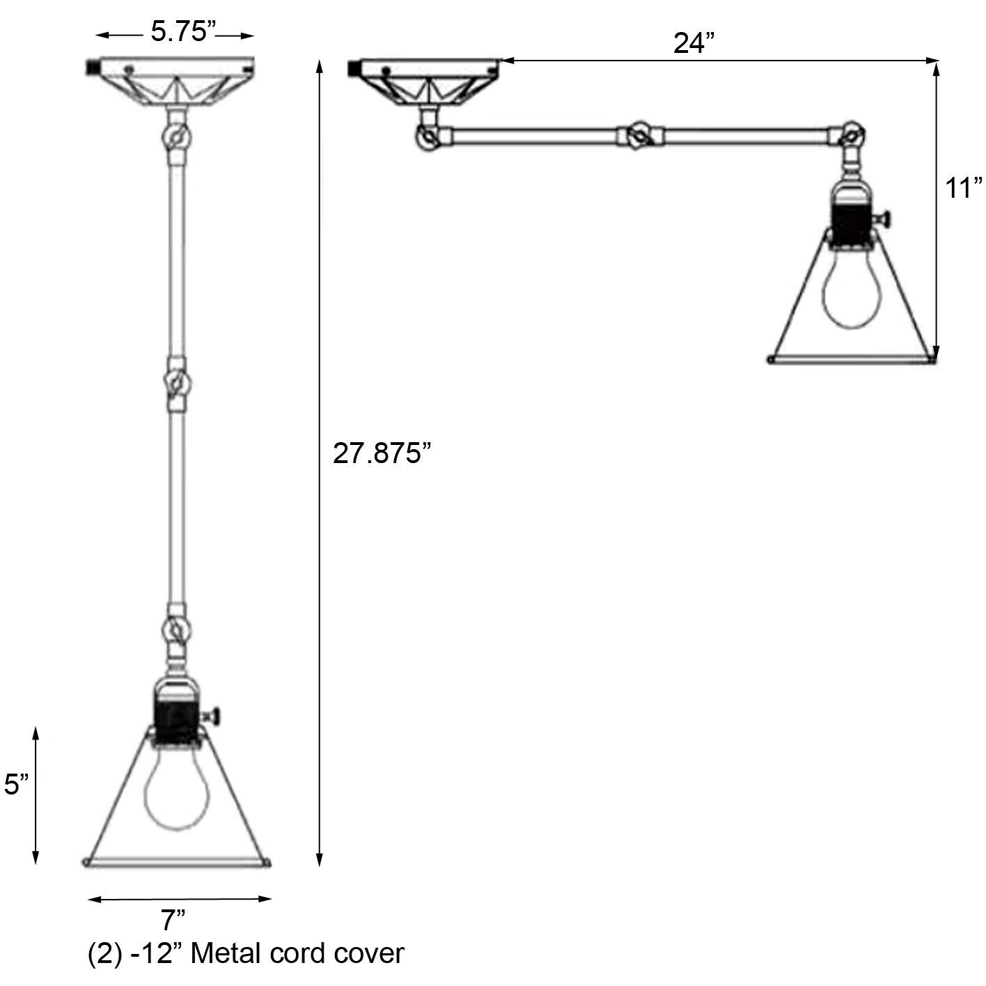 Morgan 24 inch 60.00 watt Aged Brass Task Sconce Wall Light