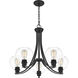 Pruitt 5 Light 27 inch Matte Black Chandelier Ceiling Light