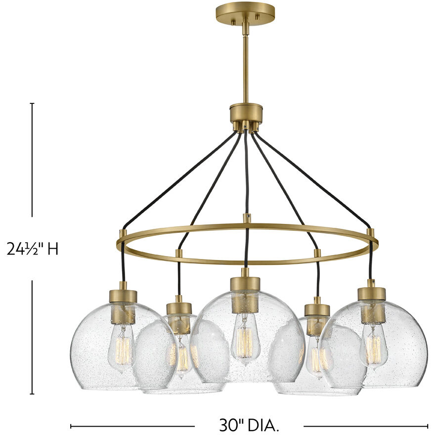 Rumi LED 30 inch Lacquered Brass Chandelier Ceiling Light
