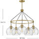 Rumi LED 30 inch Lacquered Brass Chandelier Ceiling Light