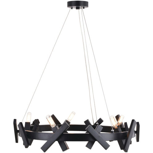 Wells LED 28 inch Matte Black Chandelier Ceiling Light