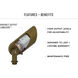 Lumacore Hardy Island 12v 3 watt Brass Satin Black Landscape Spot Light