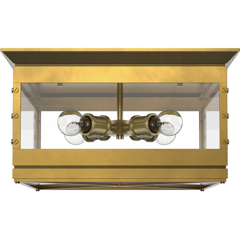 Douglas 4 Light 18 inch Vintage Brass Flush Mount Ceiling Light