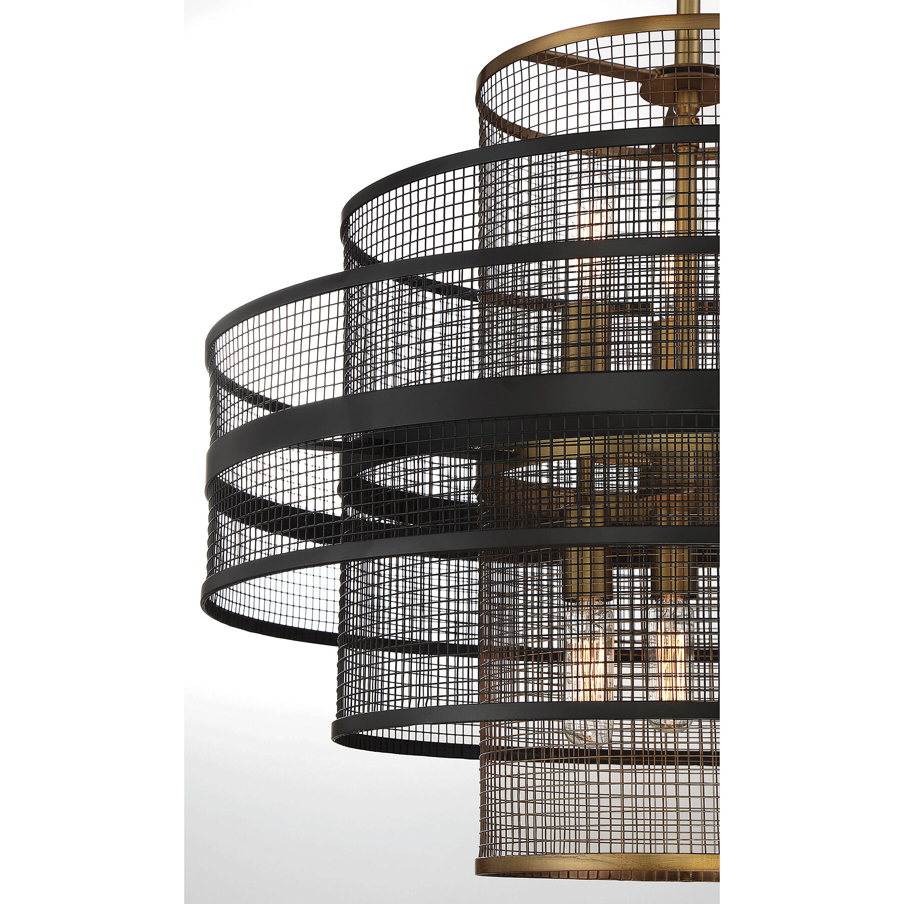 Kelvin 6 Light 20 inch Black with Warm Brass Accents Pendant Ceiling Light