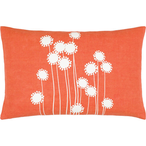 Lachen 20 inch Bright Orange/Cream Pillow Kit