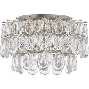 AERIN Liscia Flush Mount Ceiling Light in Burnished Silver Leaf, Small