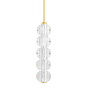 Lindley LED 5 inch Aged Brass Pendant Ceiling Light