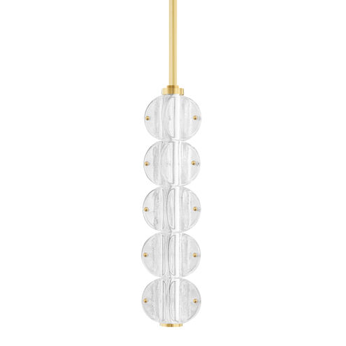 Lindley LED 5 inch Aged Brass Pendant Ceiling Light