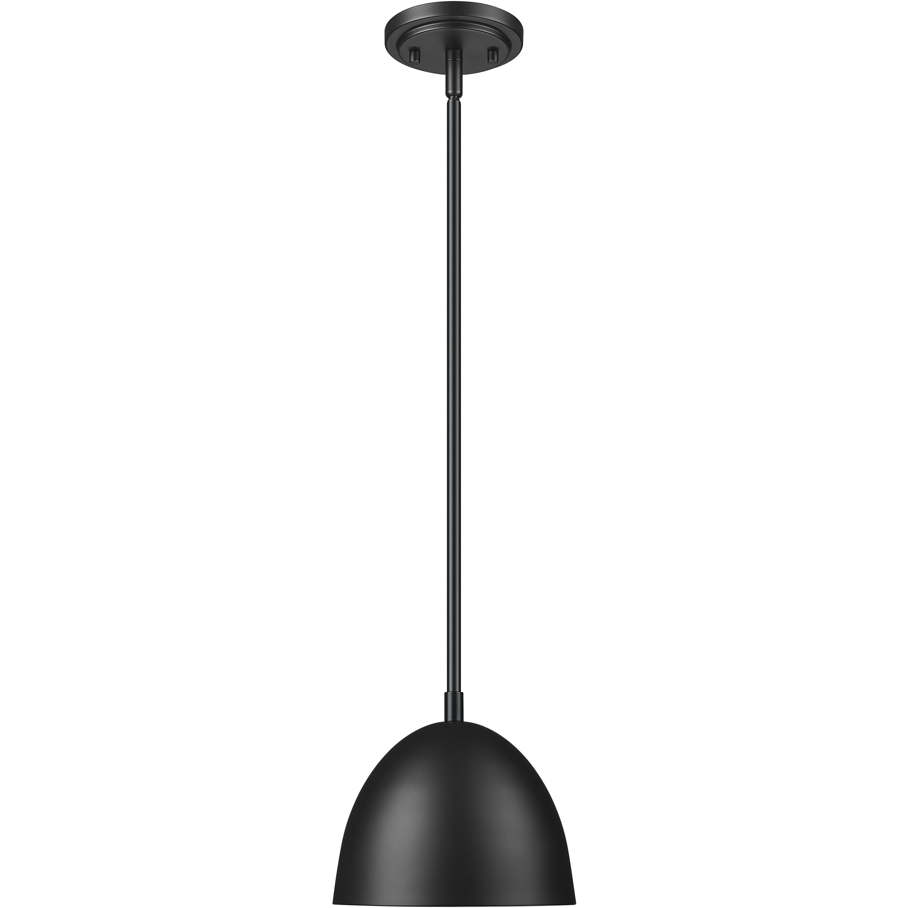 Vega 1 Light 8 inch Matte Black Pendant Ceiling Light