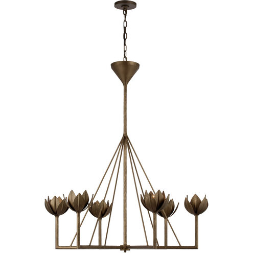 Julie Neill Alberto 6 Light 40 inch Antique Bronze Leaf Single Tier Chandelier Ceiling Light, Large