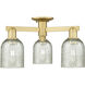 Arcadia Caledonia 3 Light 22.5 inch Satin Gold Semi-Flush Mount Ceiling Light