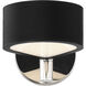 Side Step LED 6 inch Coal With Polished Nichel High Wall Sconce Wall Light