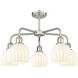 Ballston White Venetian 5 Light 24 inch Satin Nickel Stem Hung Chandelier Ceiling Light