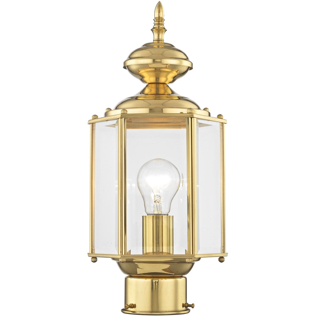 Outdoor Basics 1 Light 15 inch Polished Brass Outdoor Post Top Lantern