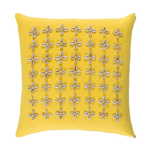 Lelei 22 X 22 inch Saffron and Cream Pillow