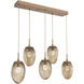 Meteo LED LED Novel Brass Linear Pendant Ceiling Light in 3000K LED, Zircon Inner - Bronze Outer, Multi-Pendant