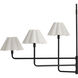 Polly 6 Light 66 inch Blackened Brass Chandelier Ceiling Light in White Scalloped Shade