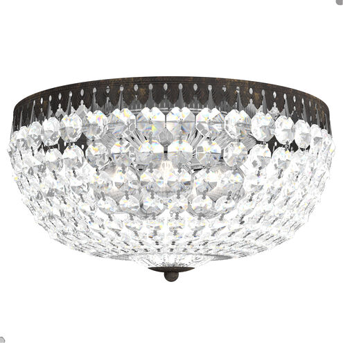 Petit Crystal 5 Light 14 inch Heirloom Bronze Flush Mount Ceiling Light in Swarovski