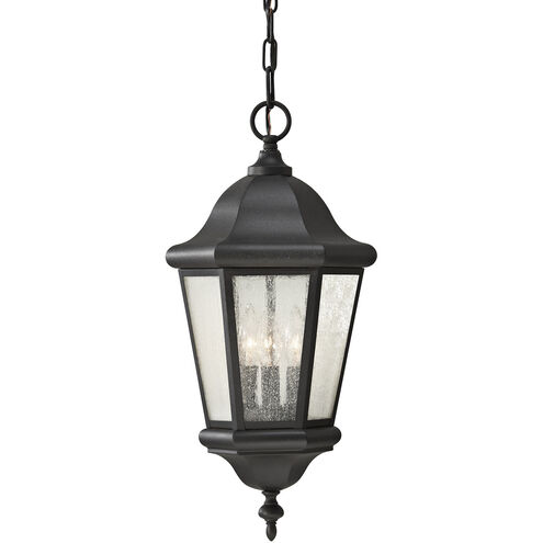 Martinsville 3 Light 10.25 inch Black Outdoor Pendant Lantern