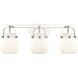 Pilaster II Sphere 3 Light 26.5 inch Polished Nickel Bath Vanity Light Wall Light in Matte White Glass