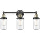 Dover 3 Light 24.5 inch Black Antique Brass Bath Vanity Light Wall Light in Seedy
