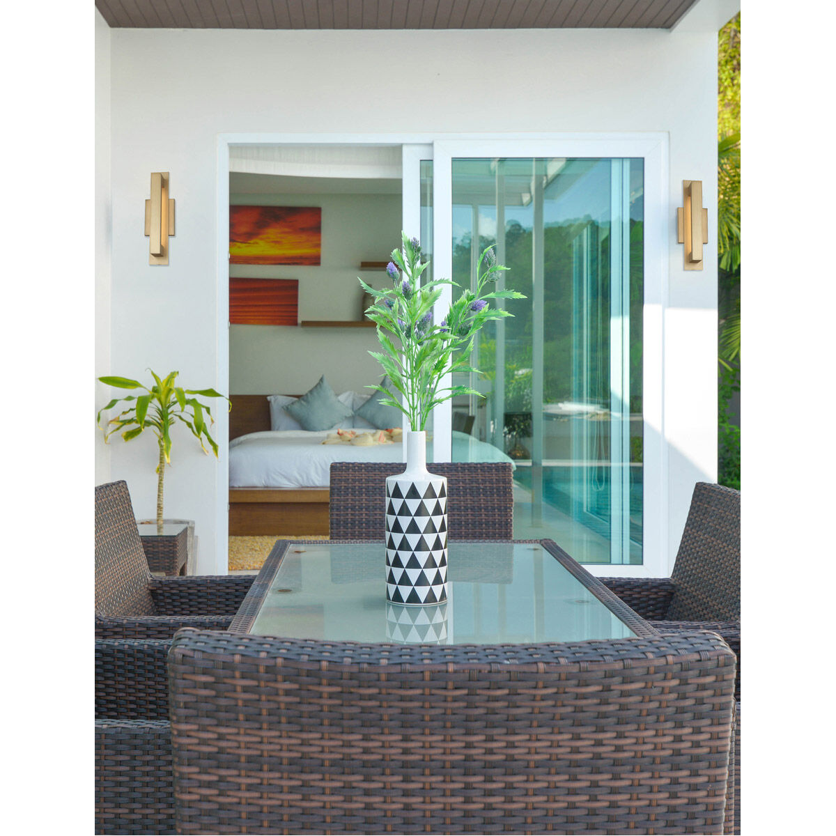 Catalina LED 15 inch Burnished Gold Outdoor Wall Sconce