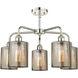Cobbleskill 5 Light 23 inch Polished Nickel Chandelier Ceiling Light in Mercury Glass