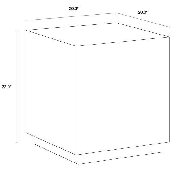 Newbury 22 X 20 inch Black / Antique Brass End Table