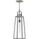 Hugh 1 Light 8.5 inch Antique Brushed Aluminum with Black Outdoor Hanging