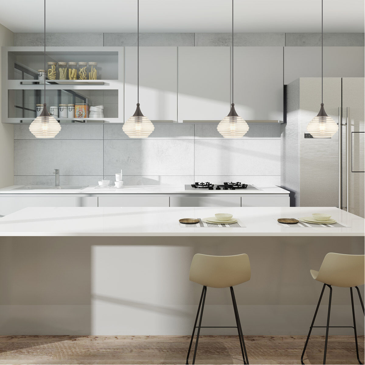 Art Glass 1 Light 8 inch English Bronze Mini Pendant Ceiling Light