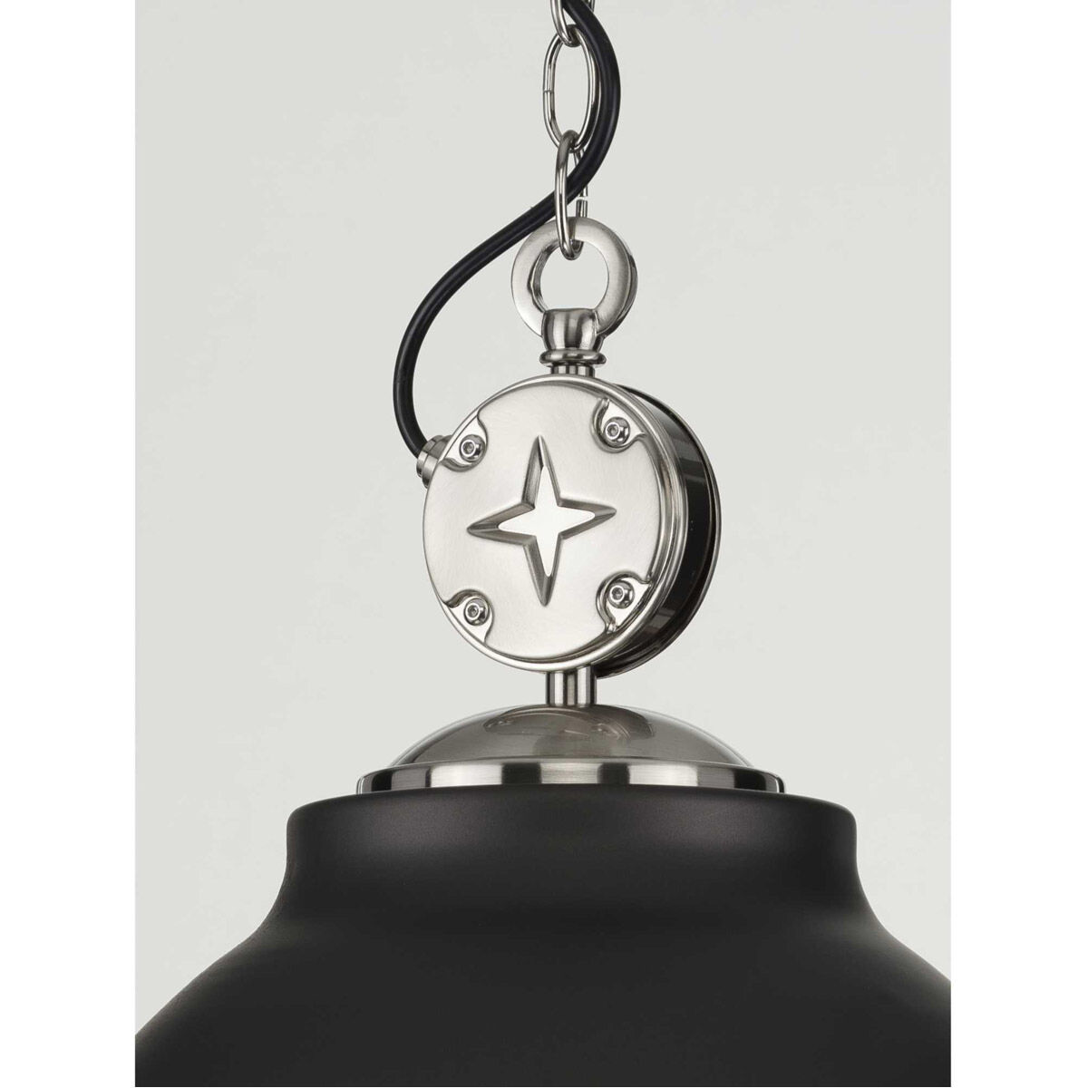 Medal 1 Light Graphite Pendant Ceiling Light