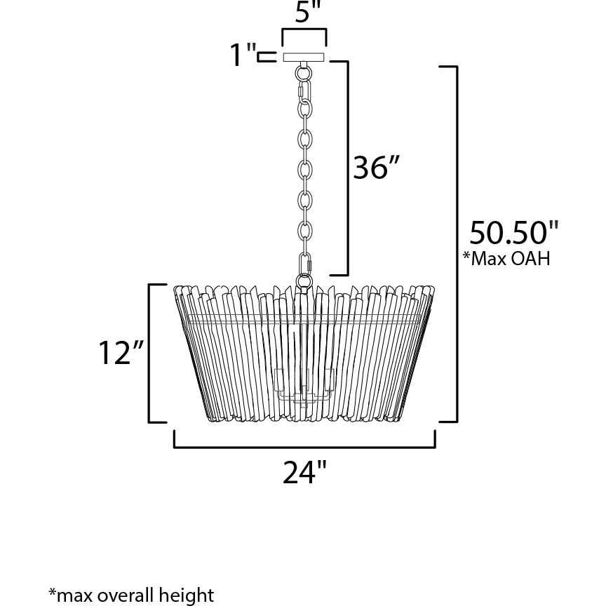 Baywood 4 Light 24 inch Textured Bronze Chandelier Ceiling Light