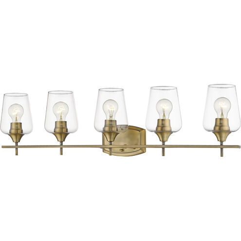 Joliet 5 Light 38 inch Olde Brass Vanity Wall Light