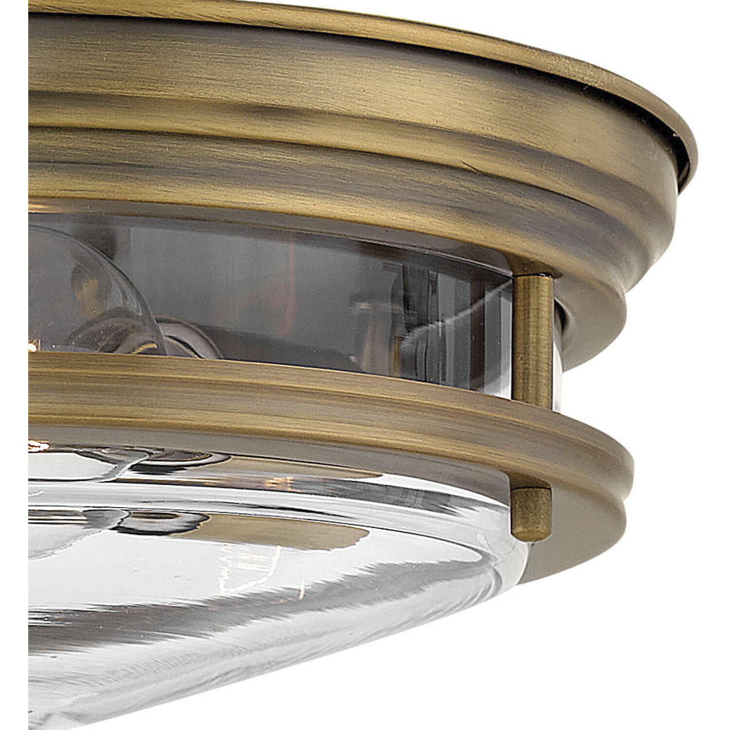 Hadley 2 Light 12 inch Brushed Bronze Indoor Flush Mount Ceiling Light in Clear