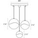 Grapes LED 8 inch Polished Chrome Cluster Pendant Ceiling Light in Clear Glass Lens