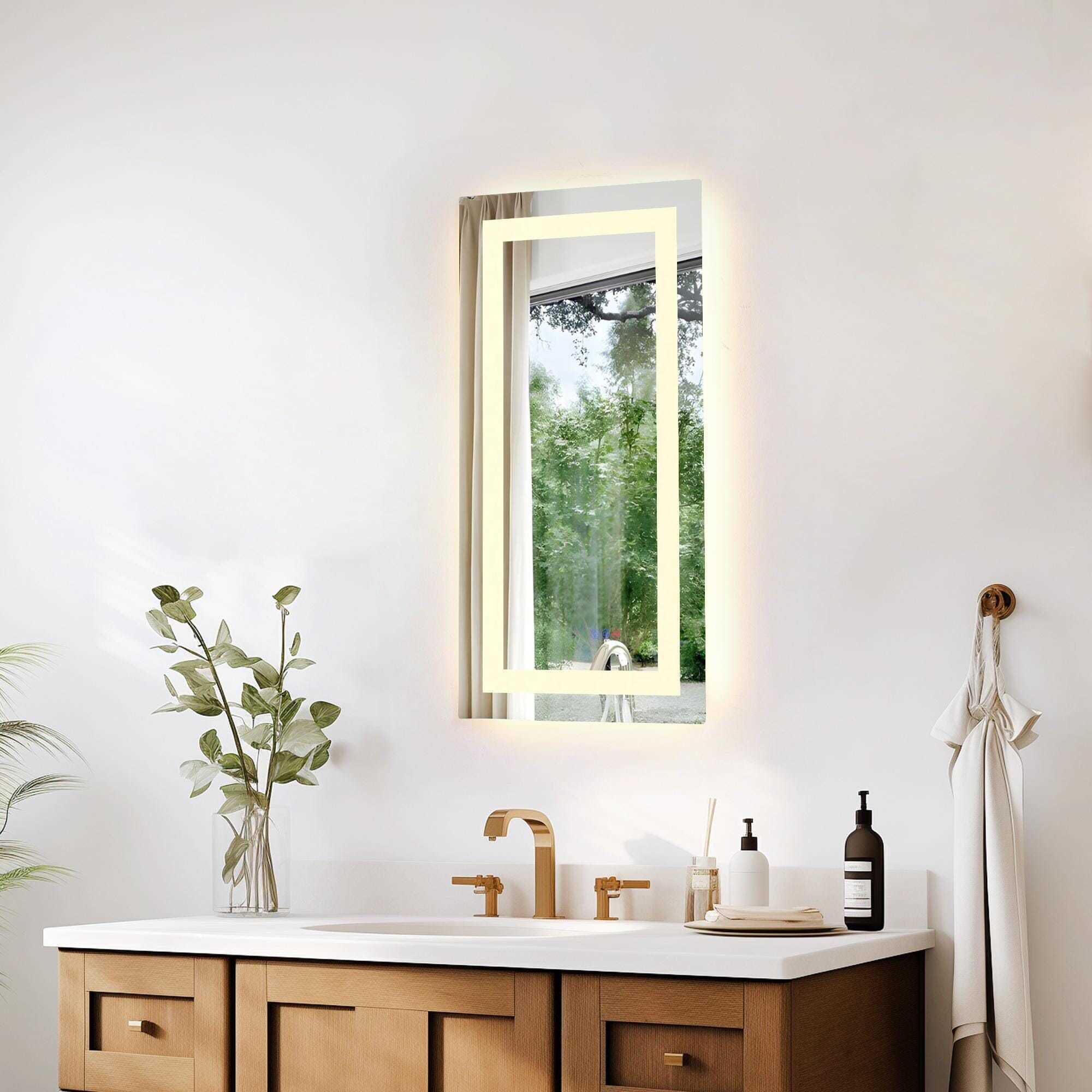 Riven 30 X 20 inch White LED Mirror