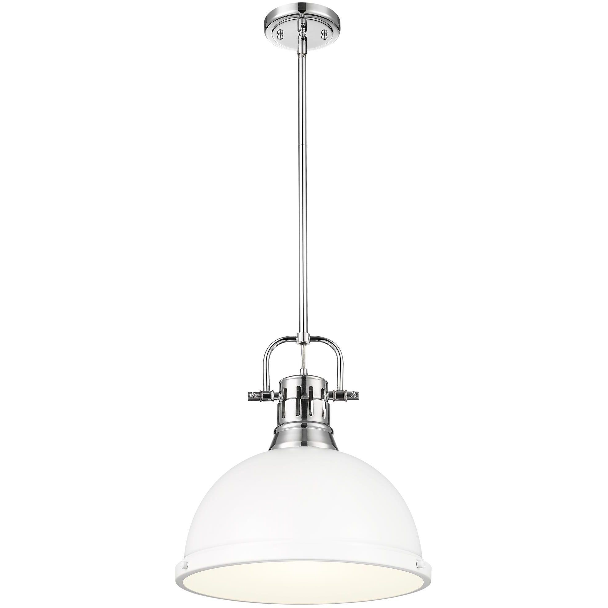 Yep Duncan 1 Light 14 inch Chrome Pendant Ceiling Light in Matte White