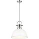 Yep Duncan 1 Light 14 inch Chrome Pendant Ceiling Light in Matte White