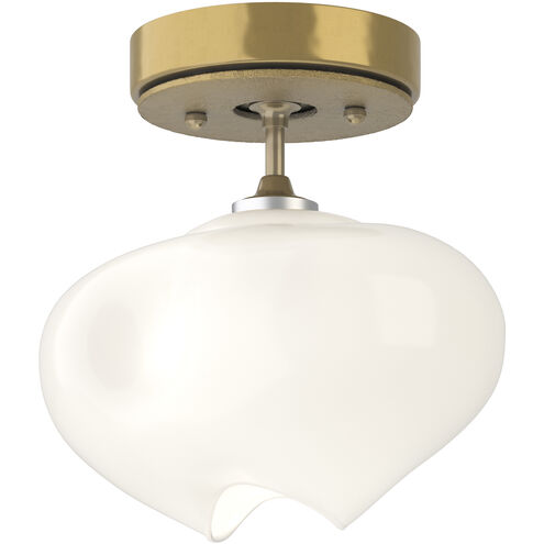 Ume 1 Light 6.3 inch Modern Brass and Modern Brass Semi-Flush Ceiling Light in Frosted