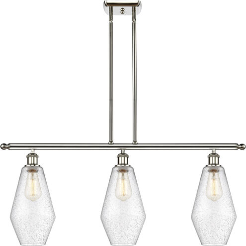 Ballston Cindyrella LED 36 inch Polished Nickel Island Light Ceiling Light in Seedy Glass