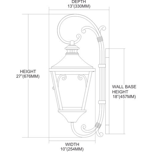 Kentucky 2 Light 26 inch Charcoal Outdoor Sconce