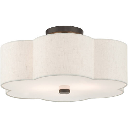Solstice 3 Light 18 inch English Bronze Semi Flush Ceiling Light
