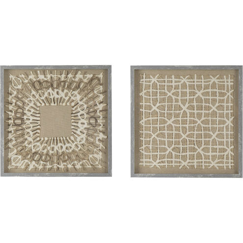 Intricate Abstract Grey and White and Cream Shadow Boxes