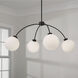 Amos 4 Light 37 inch Black Iron Chandelier Ceiling Light