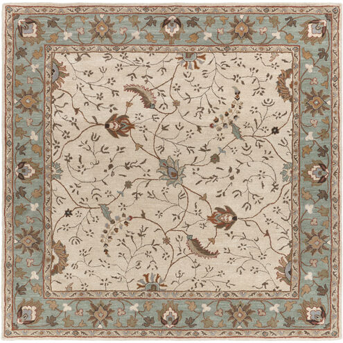 Caesar 72 X 72 inch Dusty Sage/Gray/Tan/Dark Brown Handmade Rug in 6 Ft Square, Wool