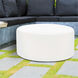 Universal 18 inch Seascape Natural Outdoor Round Ottoman with Slipcover