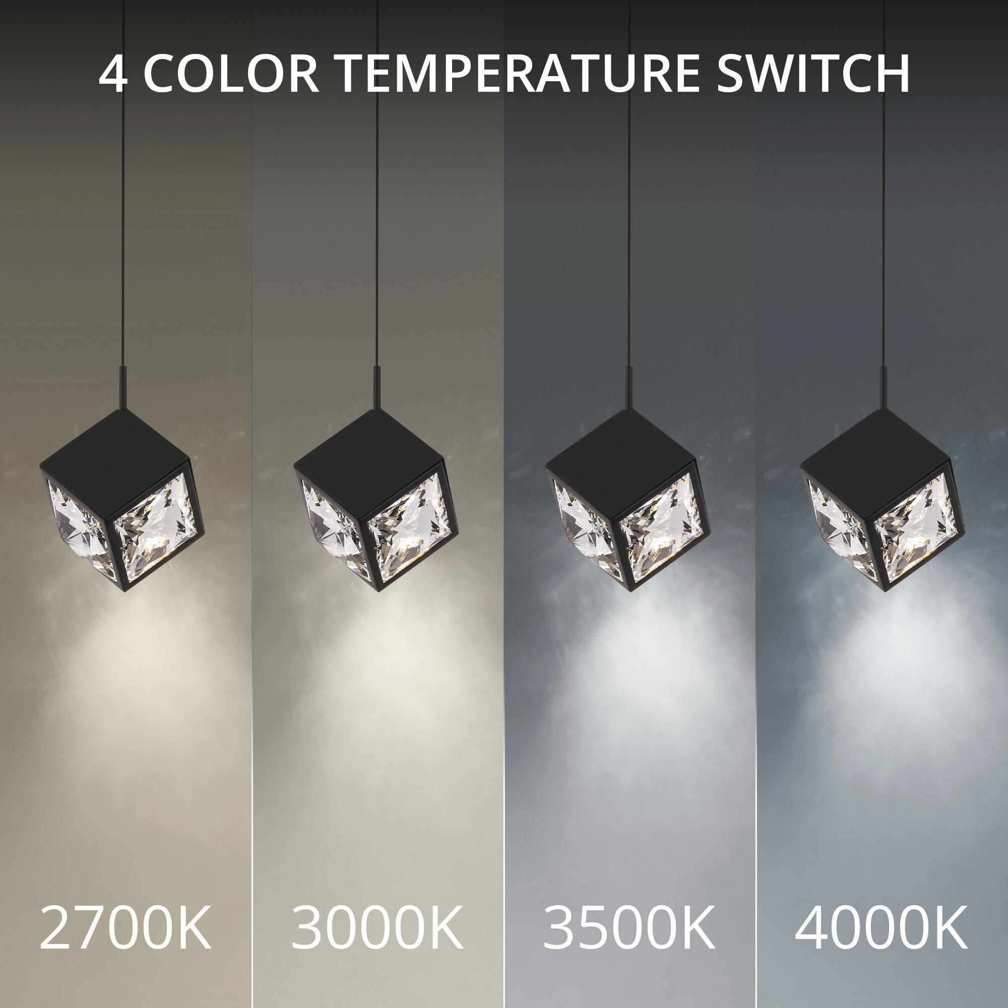 Ice Cube LED 12 inch Black Multi-Light Pendant Ceiling Light, dweLED