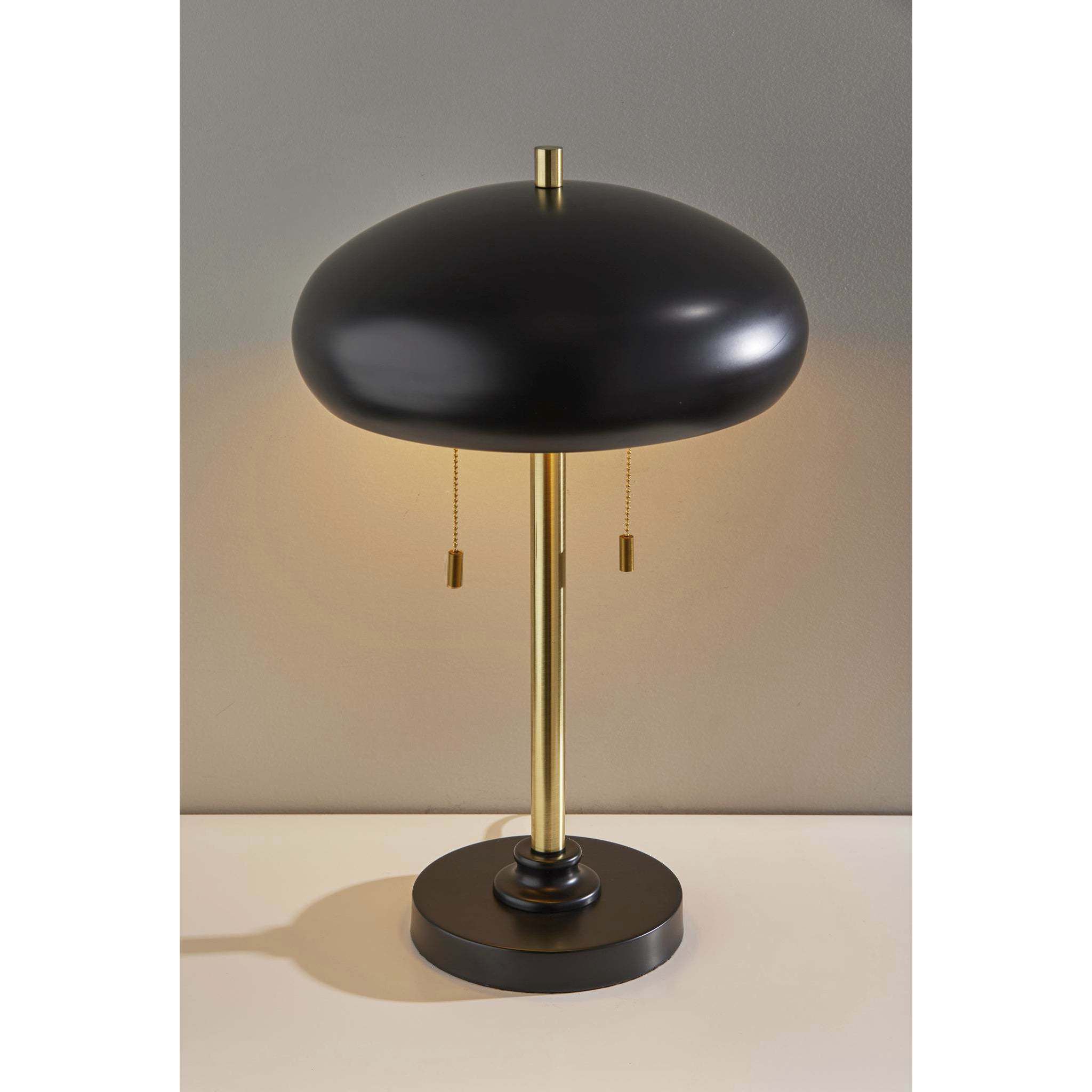 Cap 23 inch 40.00 watt Black and Antique Brass Table Lamp Portable Light